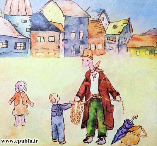 کودک سر طناب را کشید و دورهگرد مثل فرفره به دور خودش چرخید